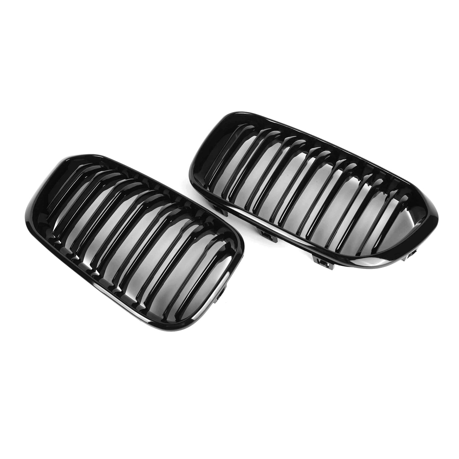 MHC Black BMW F20 & F21 1 Series LCI Gloss Black Double Slat Front Grilles