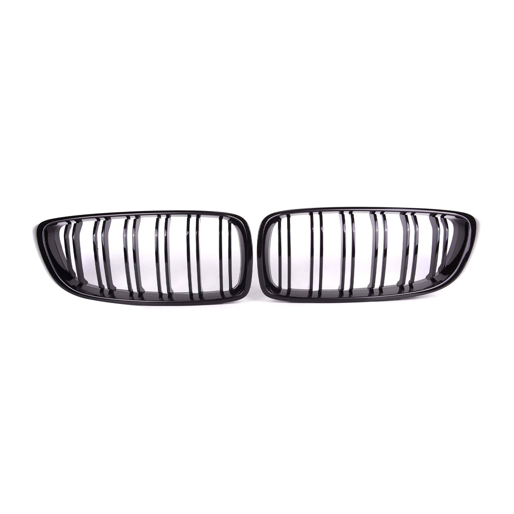 MHC Black BMW F80 M3, F82/F83 M4 & F32/F33/F36 4 Series Gloss Black Double Slat Front Grilles