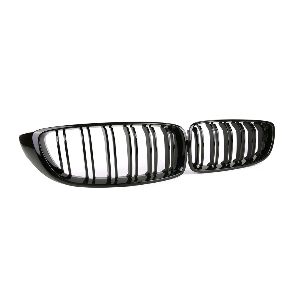 MHC Black BMW F80 M3, F82/F83 M4 & F32/F33/F36 4 Series Gloss Black Double Slat Front Grilles