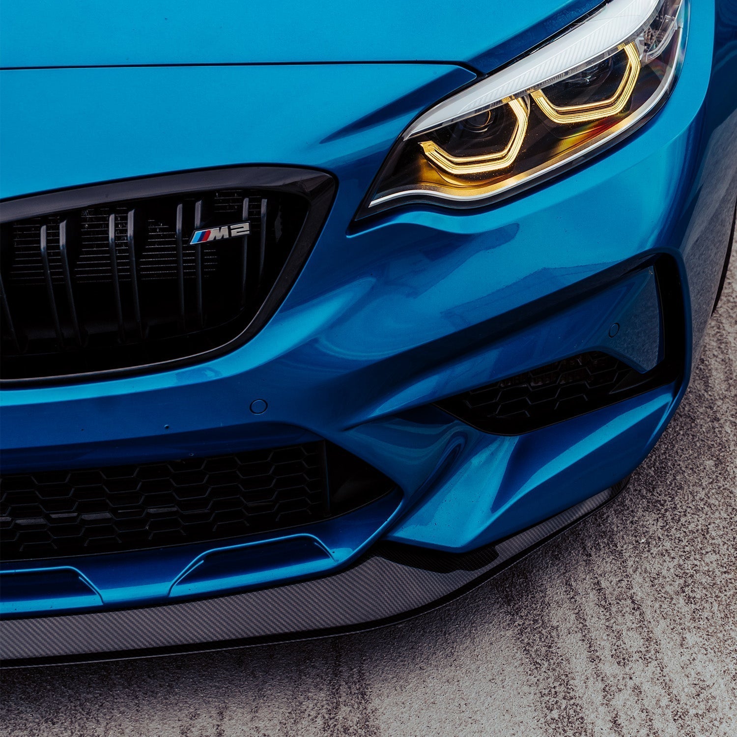 MHC+ BMW F87 M2 Competition S55 Pre Preg Carbon Fibre GT Style Front Splitter