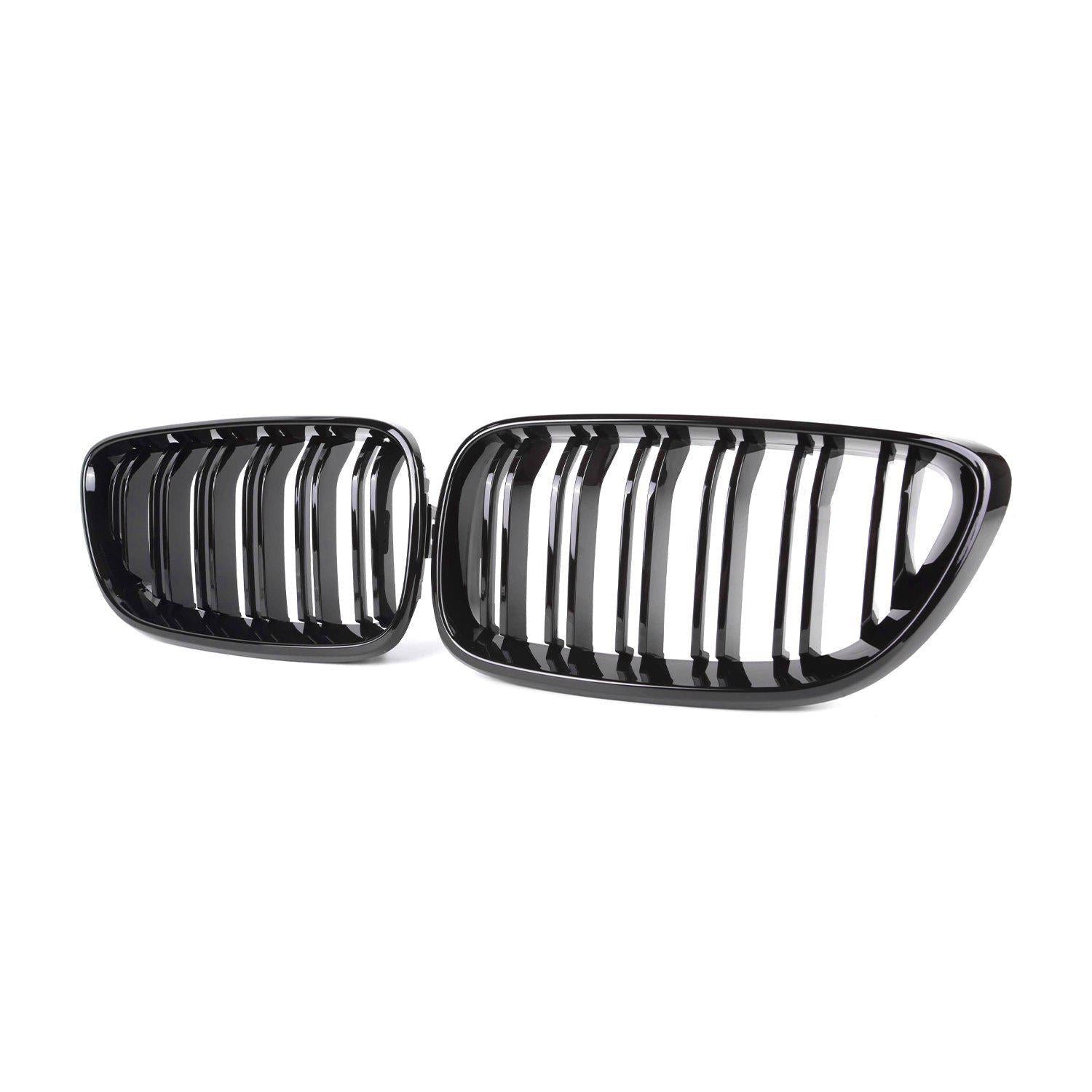 MHC Black BMW F87 M2 N55 & F22/F23 2 Series Gloss Black OEM M2 Style Double Slat Front Grilles