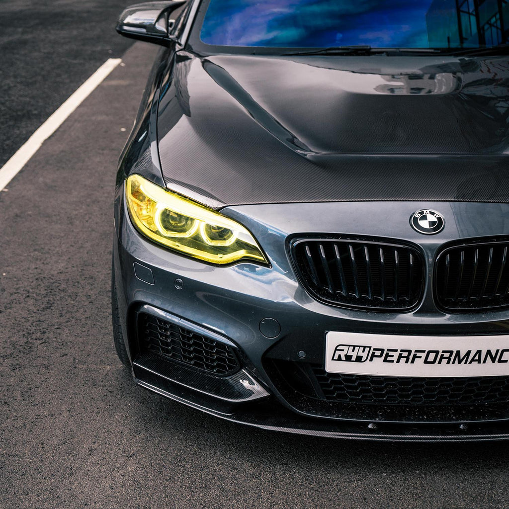 MHC Black BMW F87 M2 N55 & F22/F23 2 Series Gloss Black Single Slat Front Grilles
