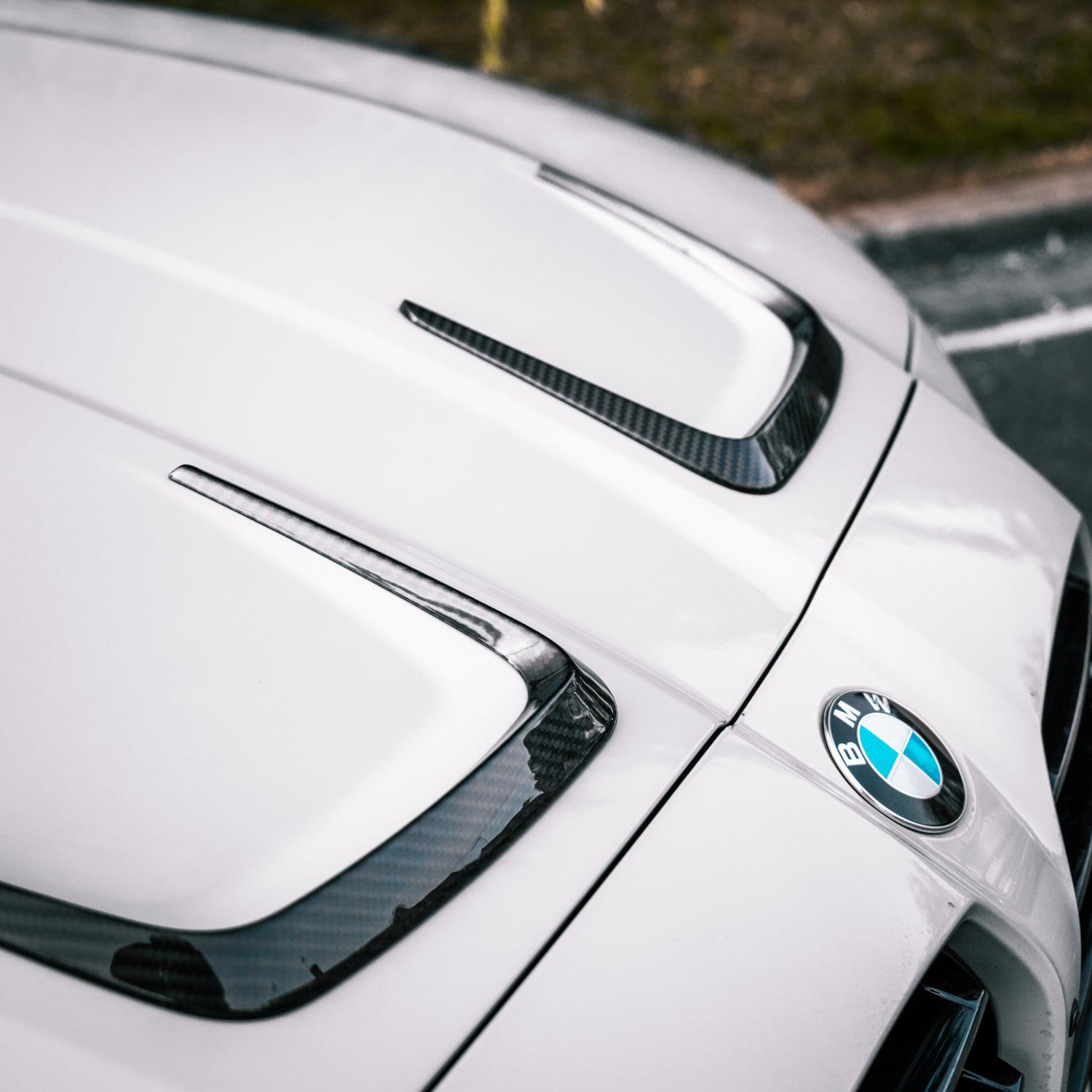 MHC+ BMW G80/G81 M3 & G82/G83 M4 Pre Preg Carbon Fibre X Style Hood Vent Trims