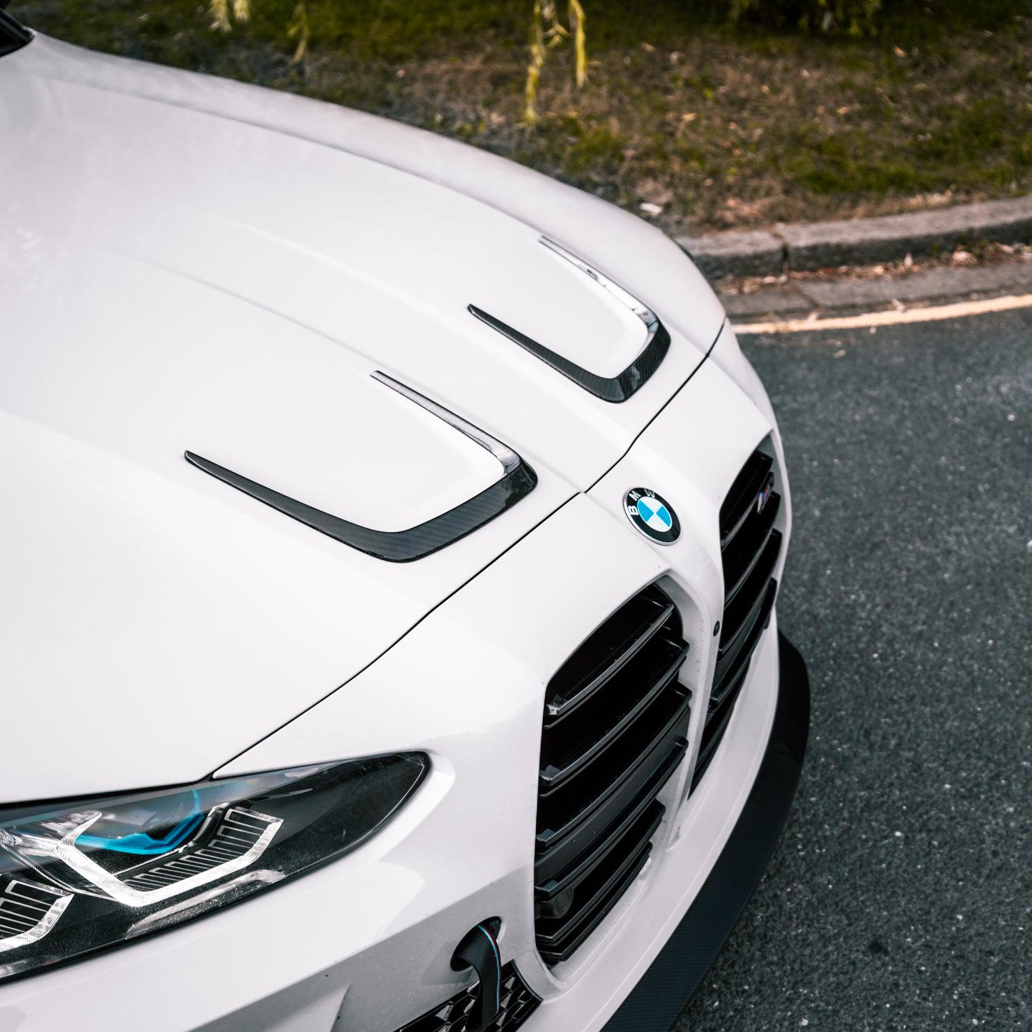 MHC+ BMW G80/G81 M3 & G82/G83 M4 Pre Preg Carbon Fibre X Style Hood Vent Trims
