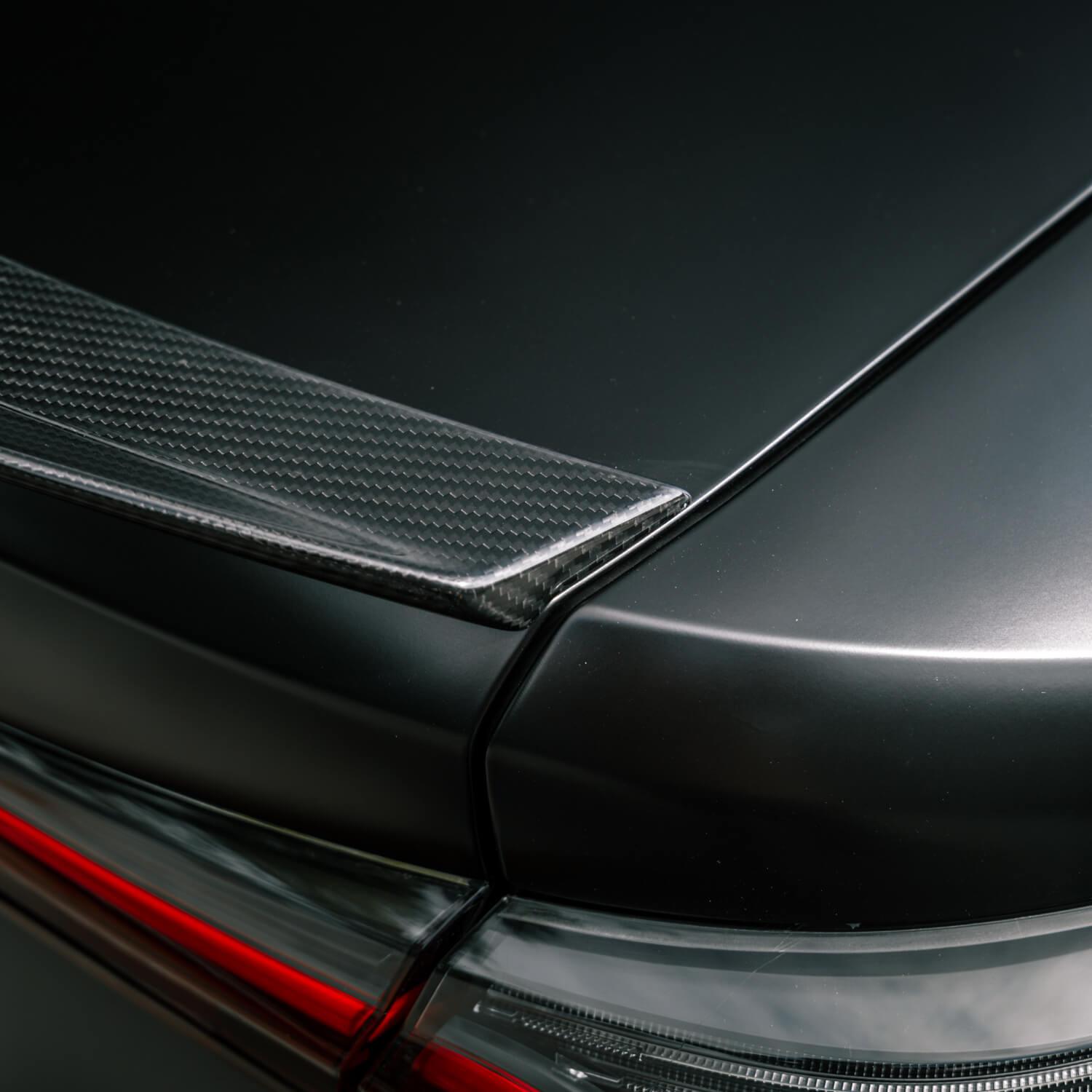 MHC+ BMW G82 M4 Coupe Pre Preg Carbon Fibre Ducktail Style Rear Spoiler