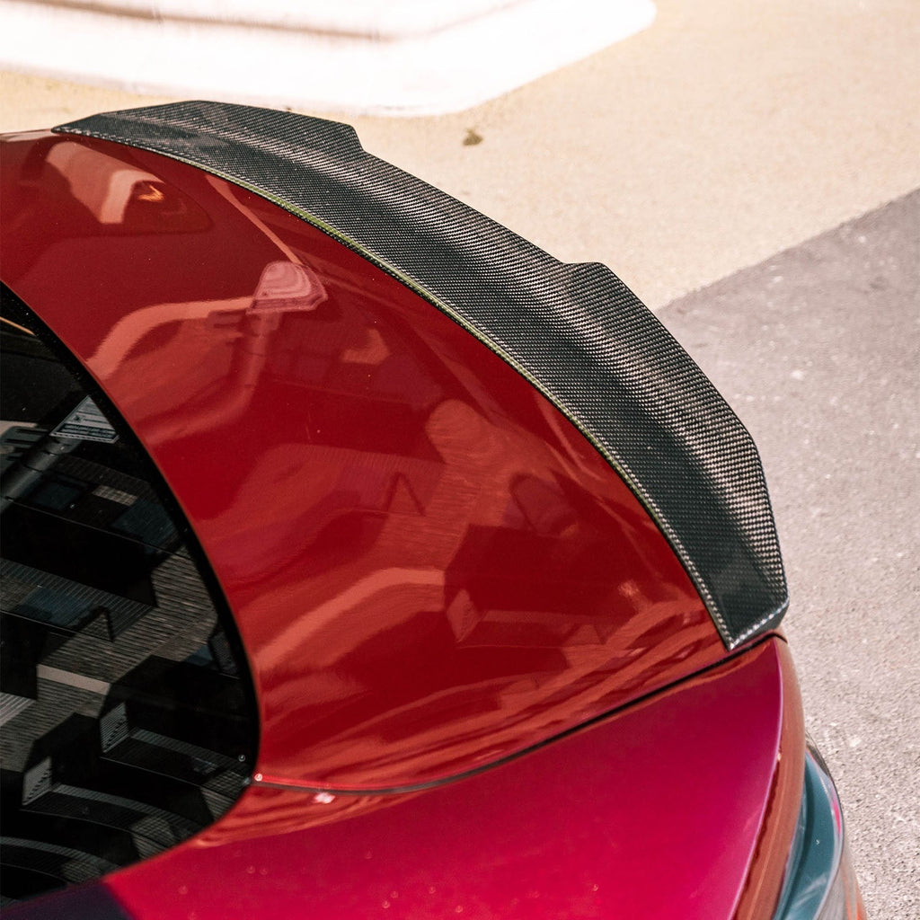 MHC+ BMW G82 M4 Coupe Pre Preg Carbon Fibre Ducktail Style Rear Spoiler