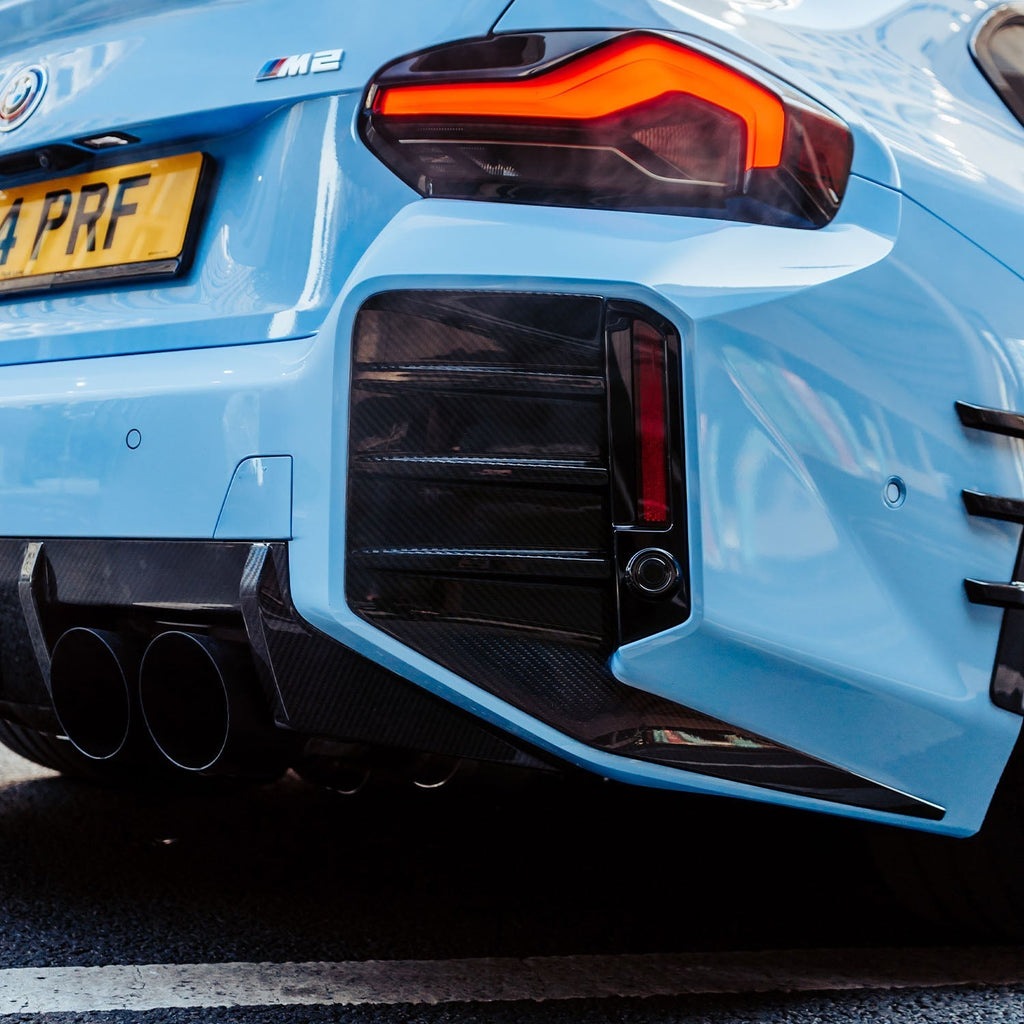 MHC+ BMW G87 M2 Pre Preg Carbon Fibre Performance Style Rear Rear Bumper Inserts