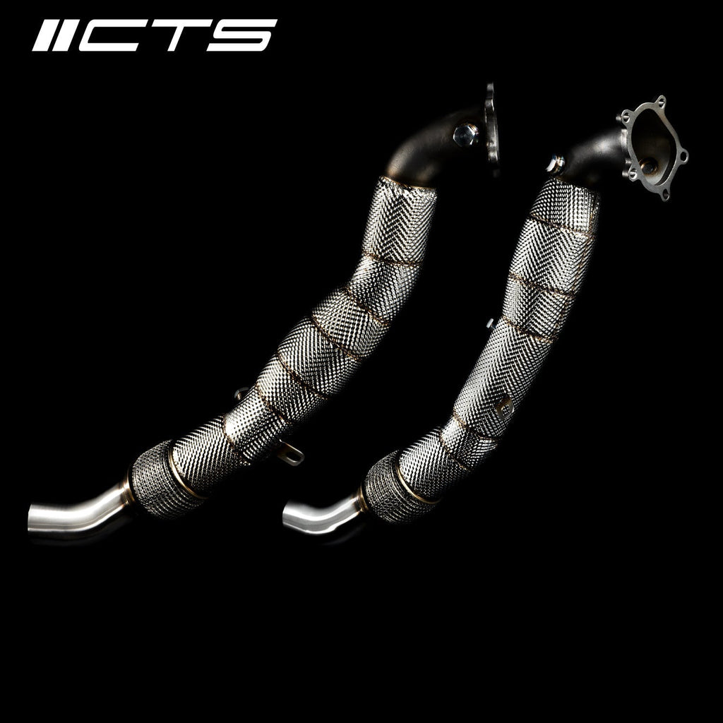 CTS TURBO AUDI C7/C7.5 S6/S7/RS7 4.0T CAST DOWNPIPE SET WITH HIGH FLOW CATS