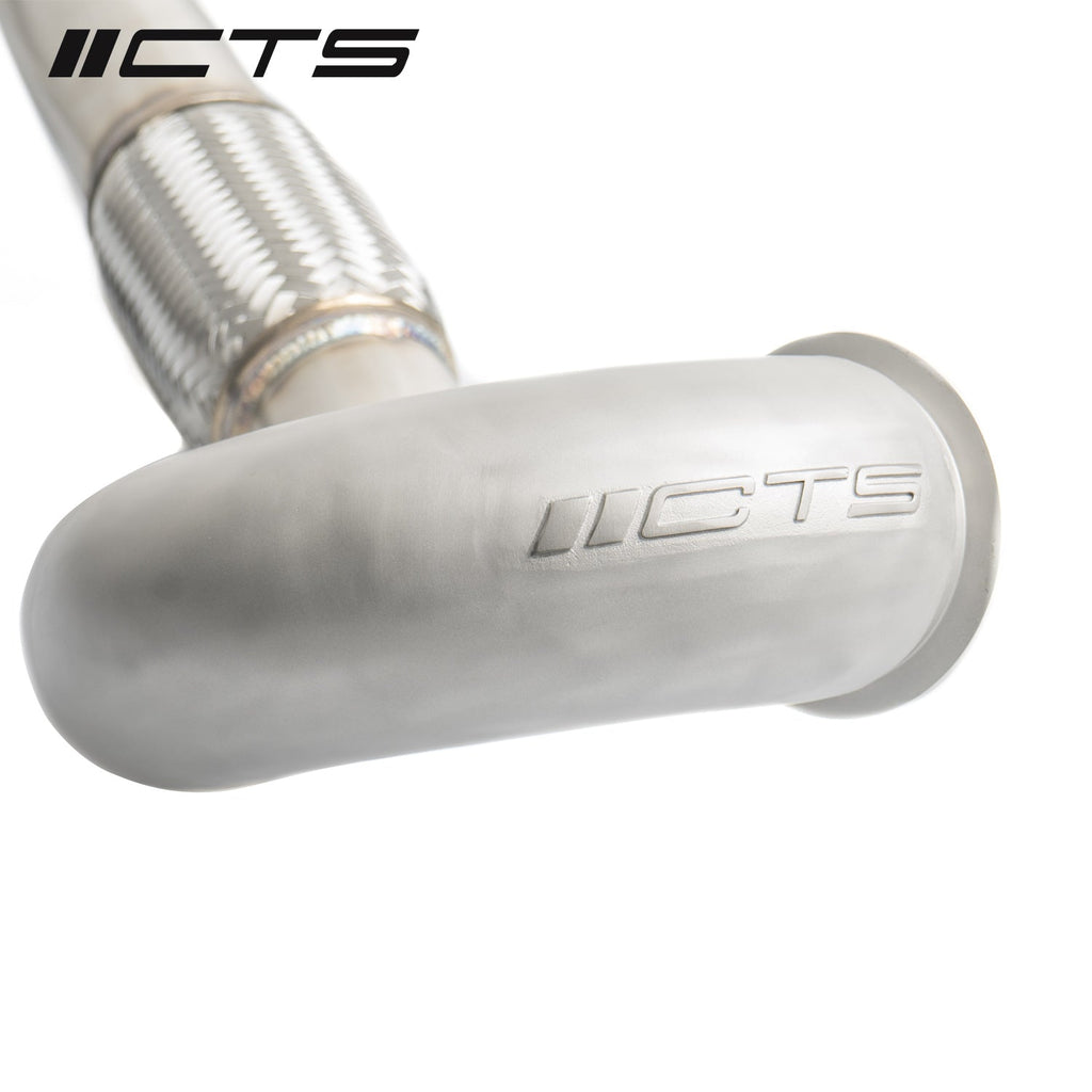 CTS TURBO MQB FWD EXHAUST DOWNPIPE WITH HIGH FLOW CAT (MK7/MK7.5 GOLF, GTI, GLI, A3 FWD)