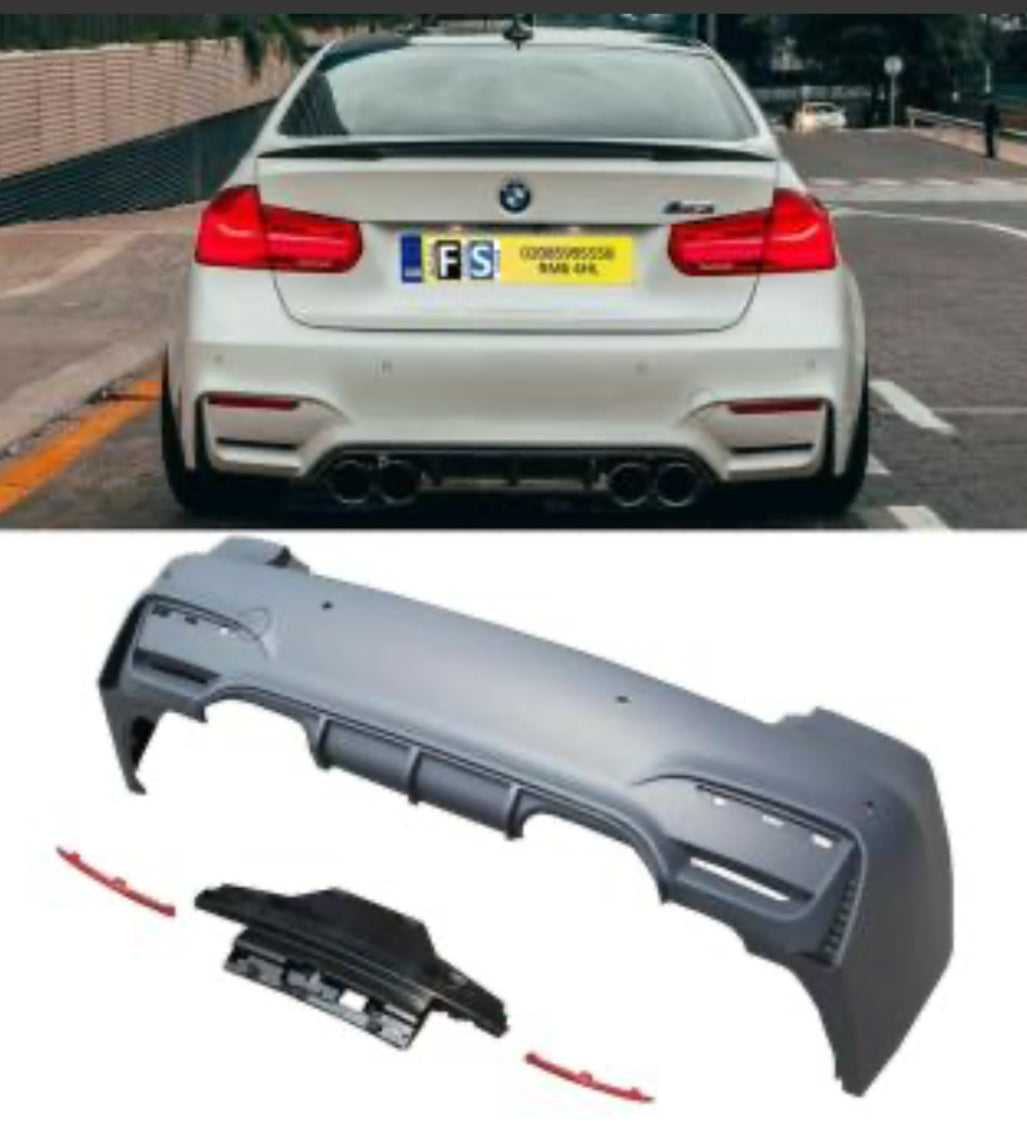 F30 2012-2018 M3 CONVERSION REAR BUMPER POLY PLASTIC