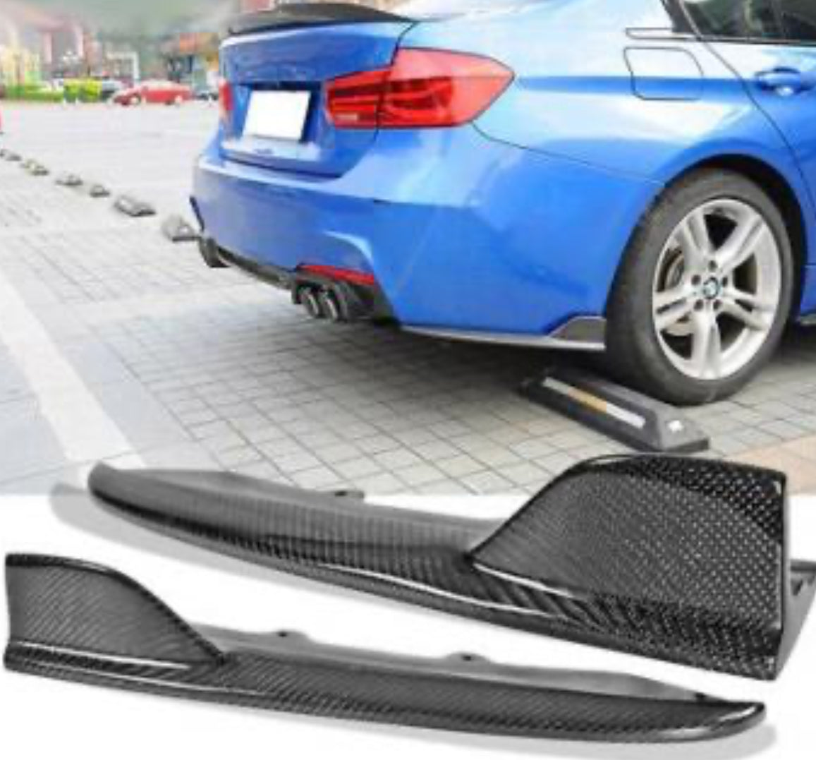 F30 2012-2018 MSPORT CARBON LOOK REAR BUMPER SPATS