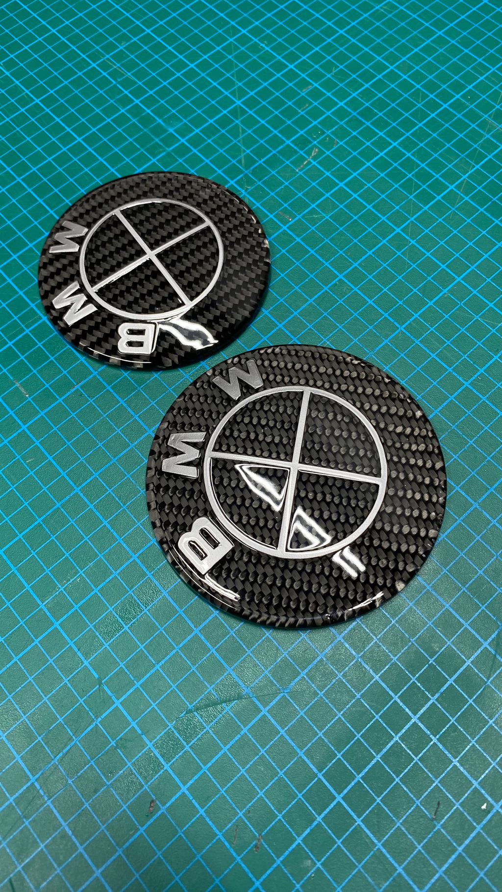 Custom BMW Carbon Composite Hood/Trunk Badges
