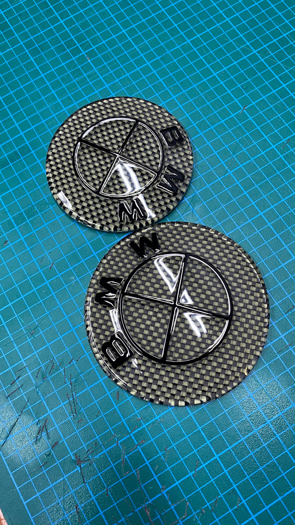 Custom BMW Carbon Composite Hood/Trunk Badges