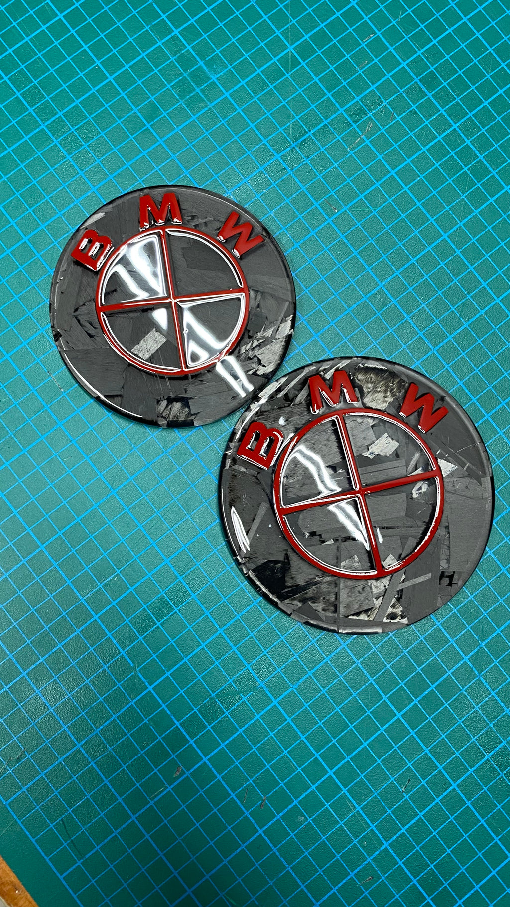 Custom BMW Carbon Composite Hood/Trunk Badges