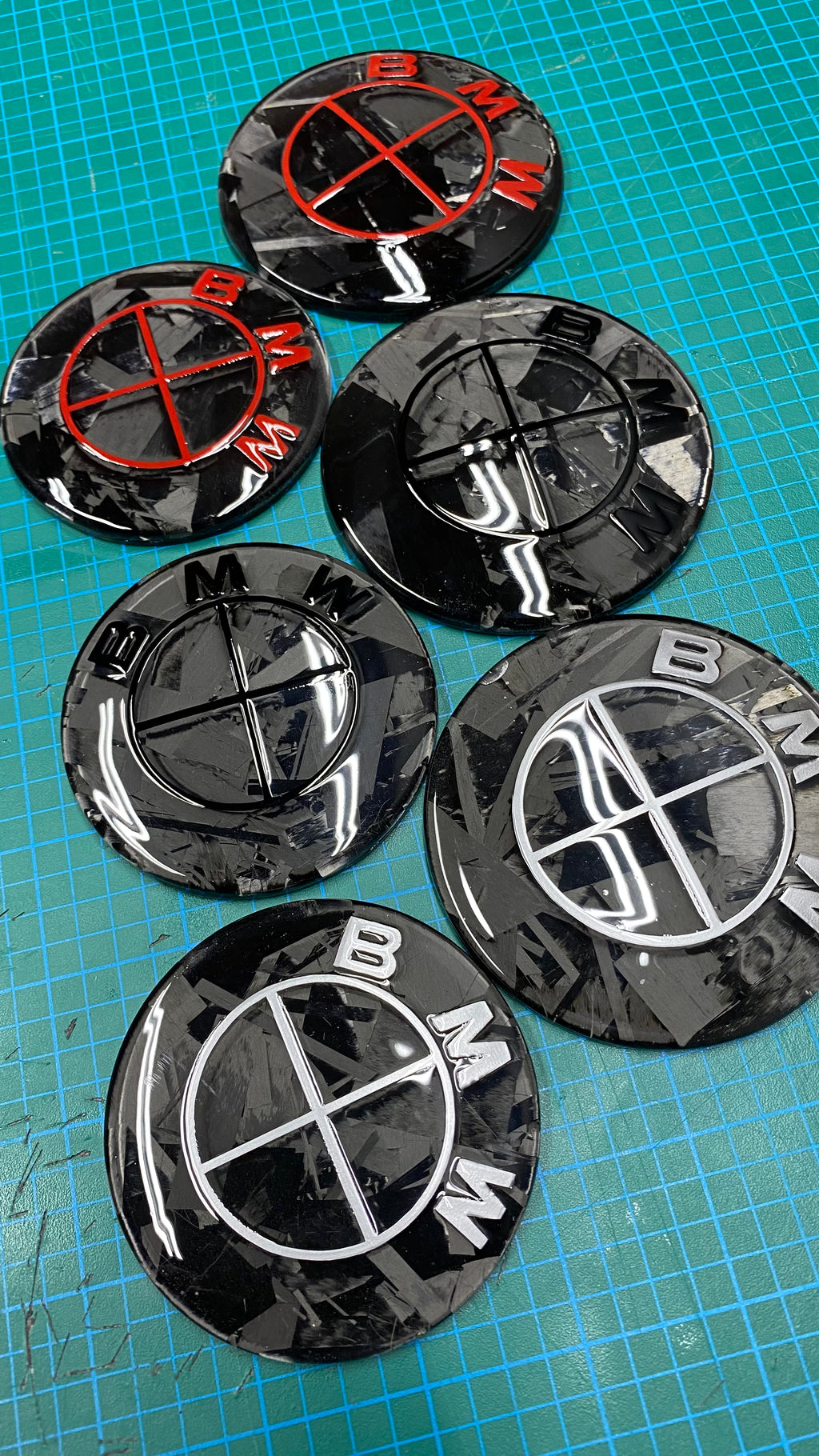 Custom BMW Carbon Composite Hood/Trunk Badges