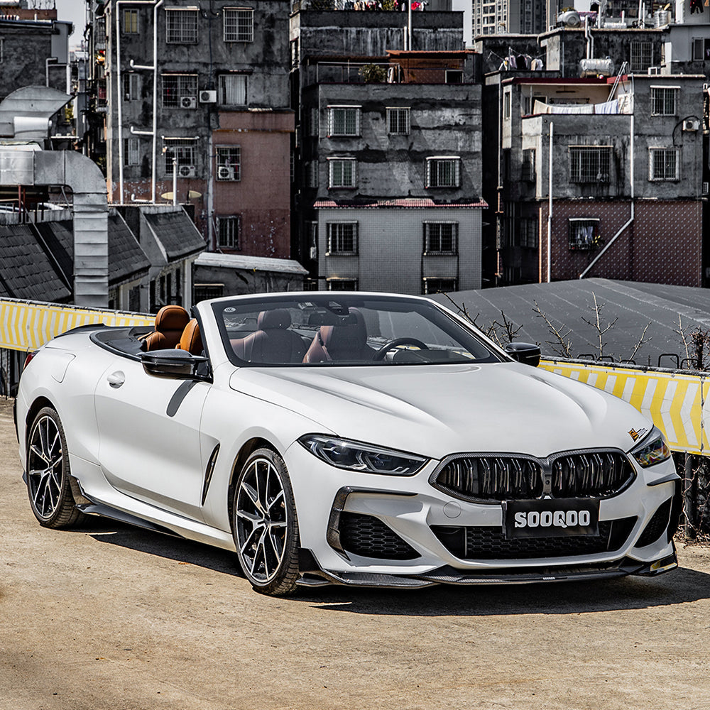 SooQoo BMW F93 M8 Gran Coupe Side Skirts In Gloss Carbon Fibre