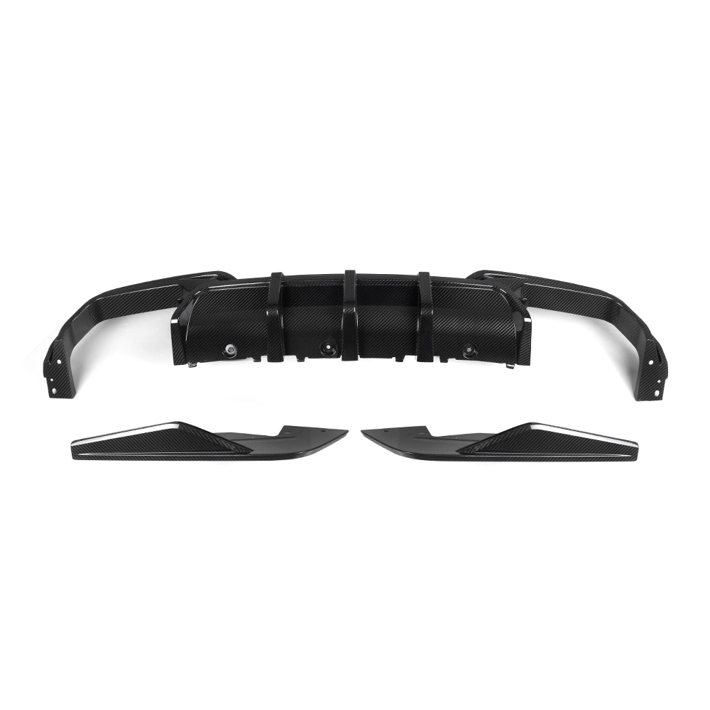 SooQoo BMW M8 F93 Gran Coupe Aggressive Rear Diffuser In Gloss Carbon Fibre