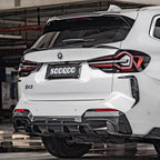 SooQoo BMW iX3 G08 Rear Diffuser In Gloss Carbon Fibre
