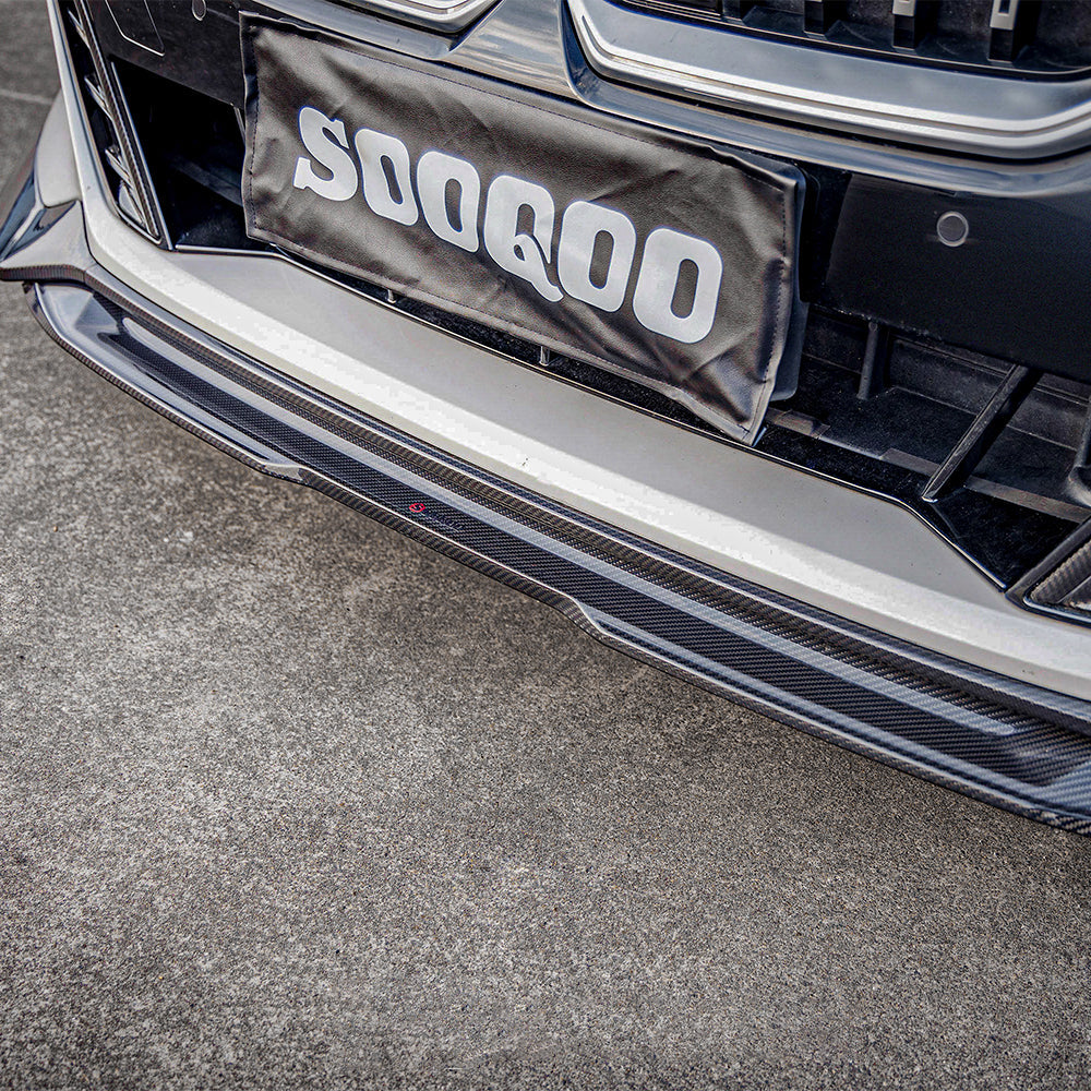 SooQoo BMW 5 Series G60 Front Lip In Gloss Carbon Fibre