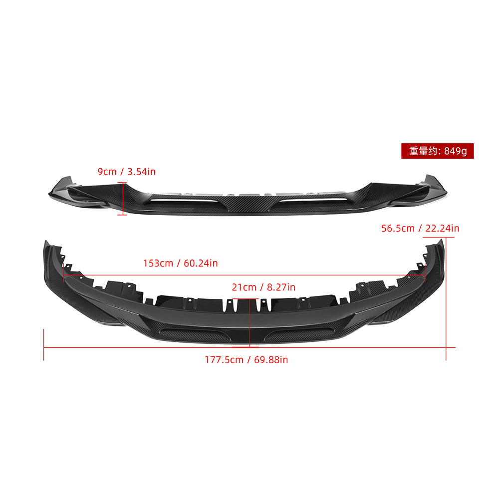 SooQoo BMW 4 Series G26 Front Lip In Gloss Carbon Fibre
