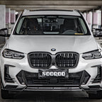 SooQoo BMW iX3 G08 Front Lip In Gloss Carbon Fibre