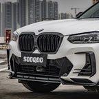 SooQoo BMW iX3 G08 Front Lip In Gloss Carbon Fibre