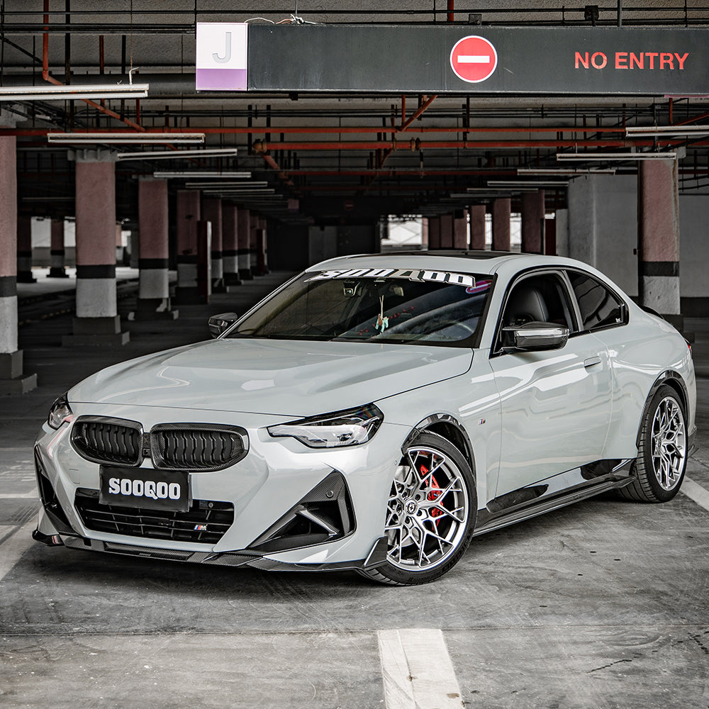 SooQoo BMW G42 M240i Side Skirts In Gloss Carbon Fibre