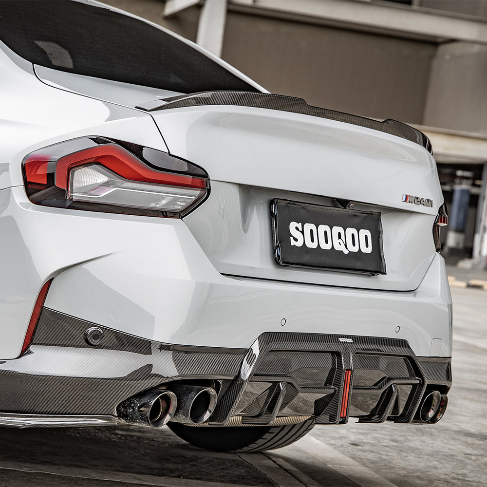 SooQoo BMW G42 M240i Rear Diffuser In Gloss Carbon Fibre