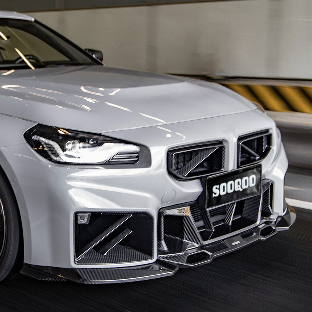 SooQoo BMW G87 M2 SQ-A Front Splitter In Gloss Carbon Fibre
