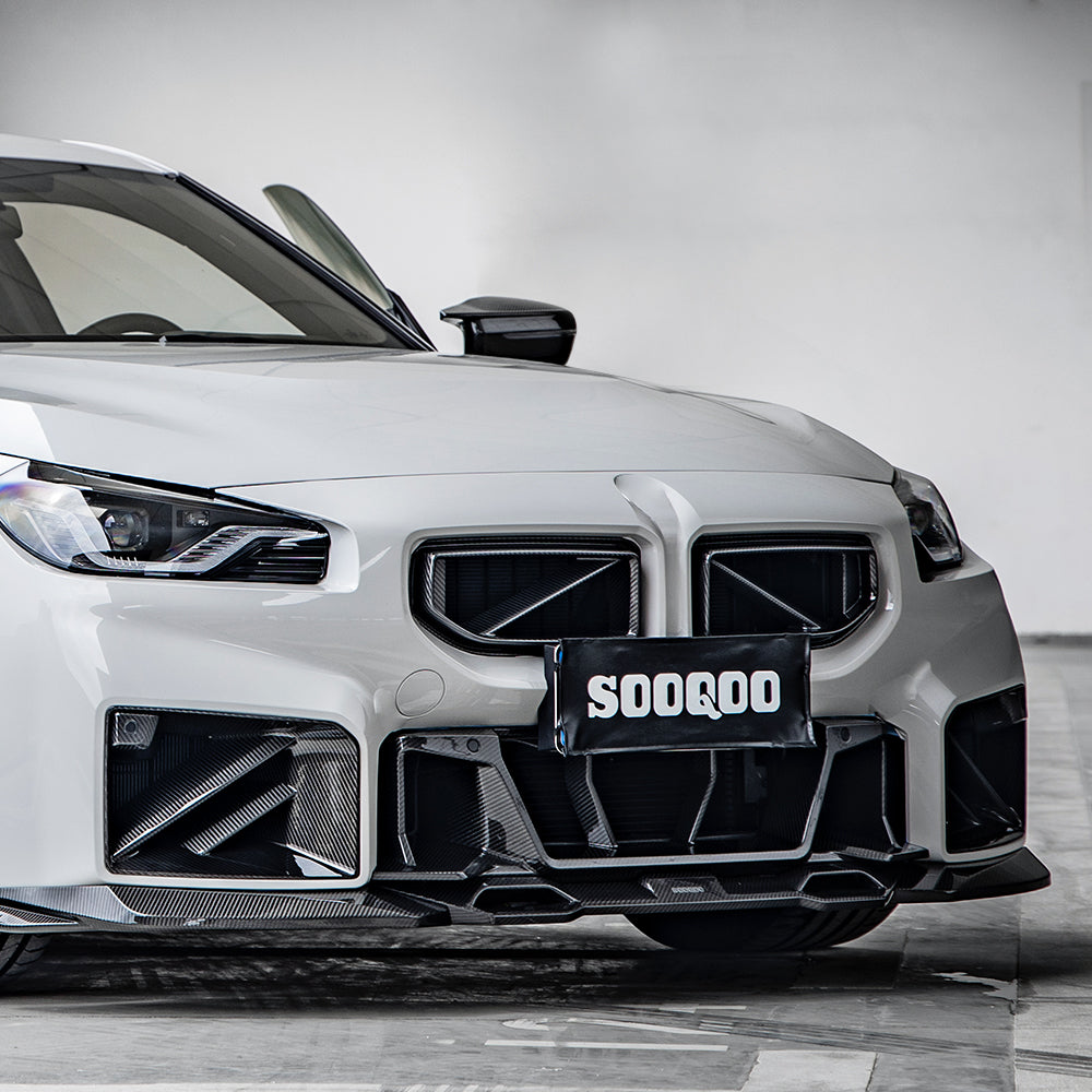 SooQoo BMW G87 M2 SQ Twin Fin Front Ducts In Gloss Carbon Fibre