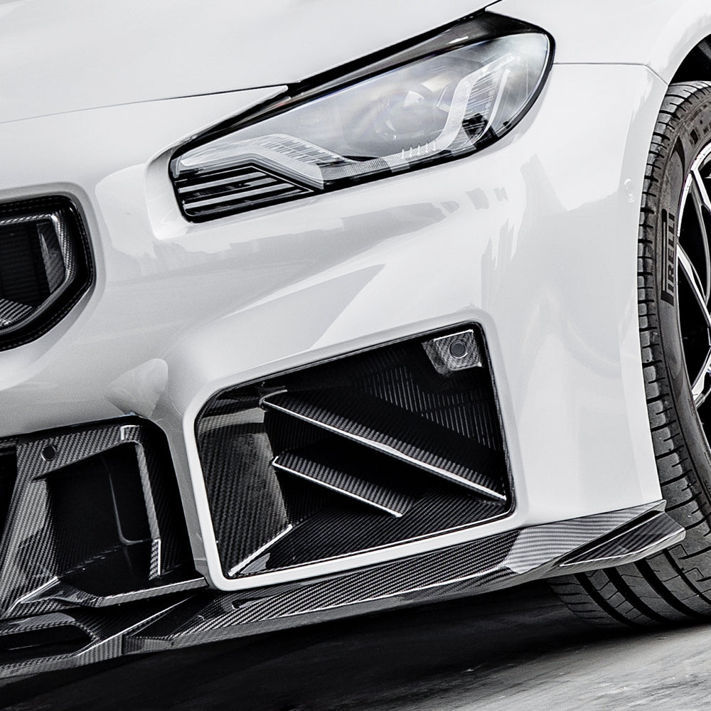 SooQoo BMW G87 M2 SQ Twin Fin Front Ducts In Gloss Carbon Fibre