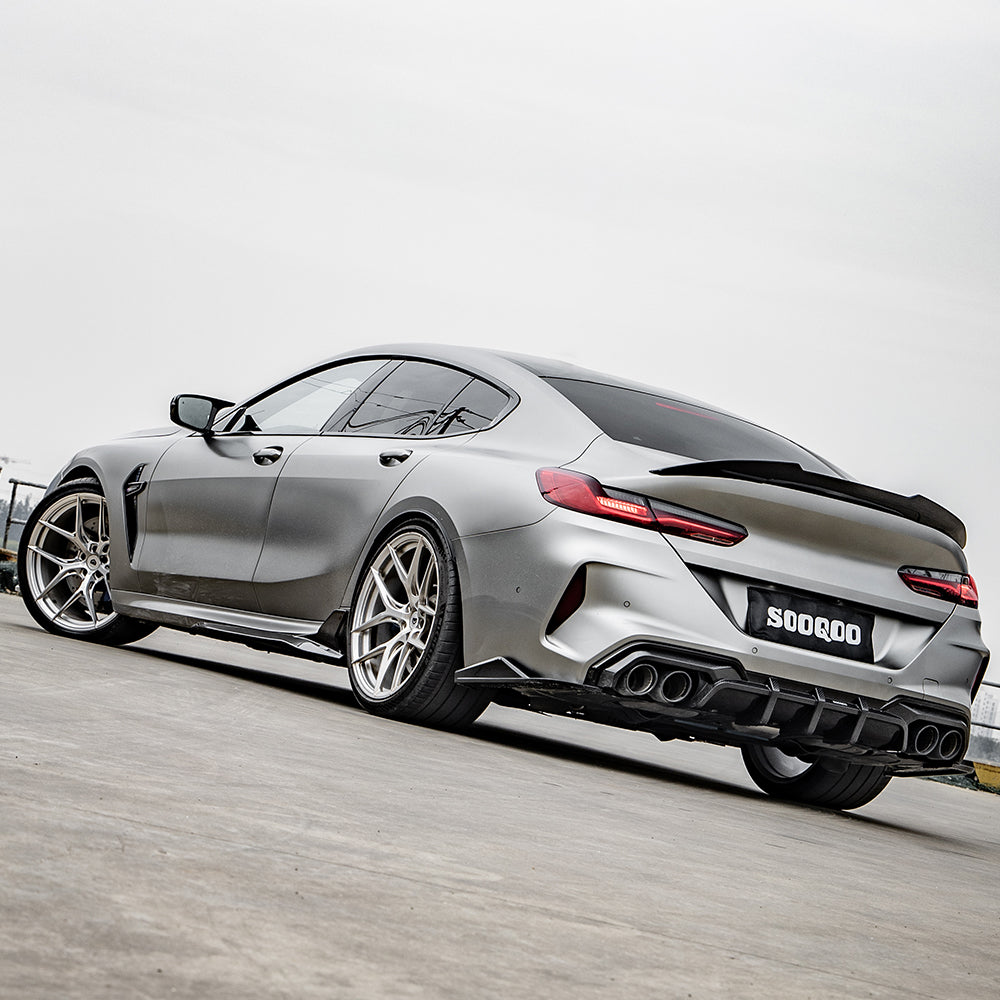 SooQoo BMW M8 F93 Gran Coupe Aggressive Rear Diffuser In Gloss Carbon Fibre