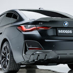 SooQoo BMW 4 Series G26 Rear Bumper Inserts In Gloss Carbon Fibre