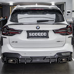 SooQoo BMW X3 G01 LCI Rear Diffuser In Gloss Carbon Fibre