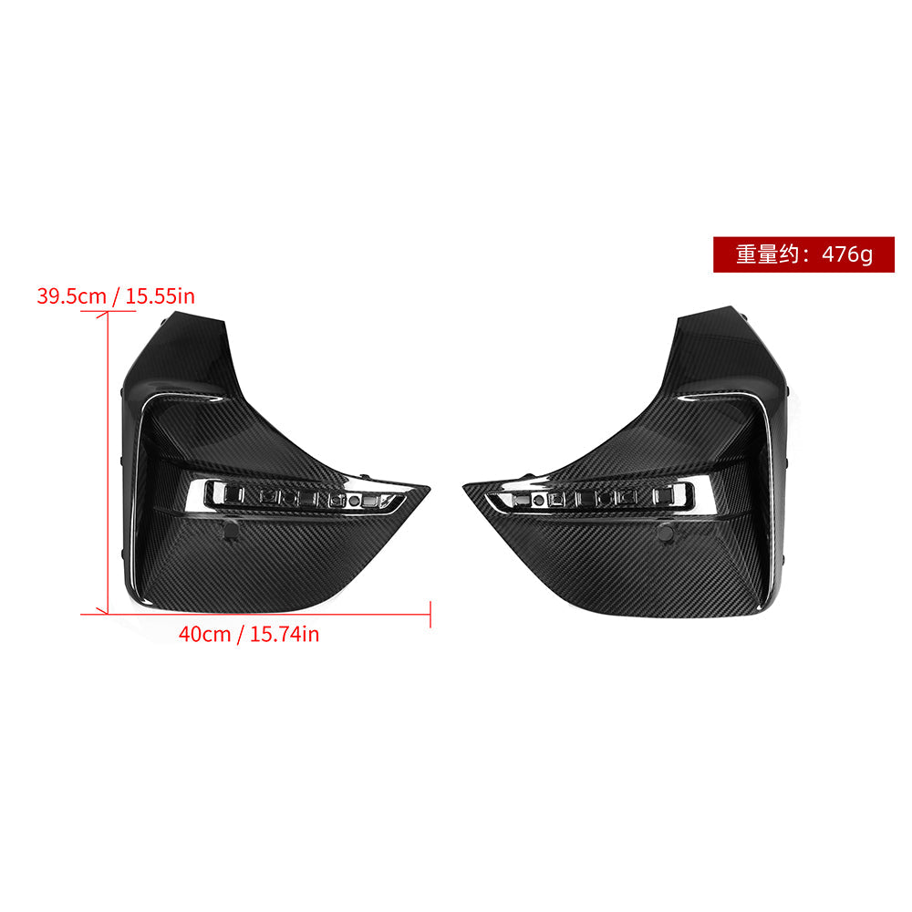 SooQoo BMW 4 Series G26 Rear Bumper Inserts In Gloss Carbon Fibre