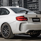 SooQoo BMW M2 F87 Rear Bumper Inserts In Gloss Carbon Fibre