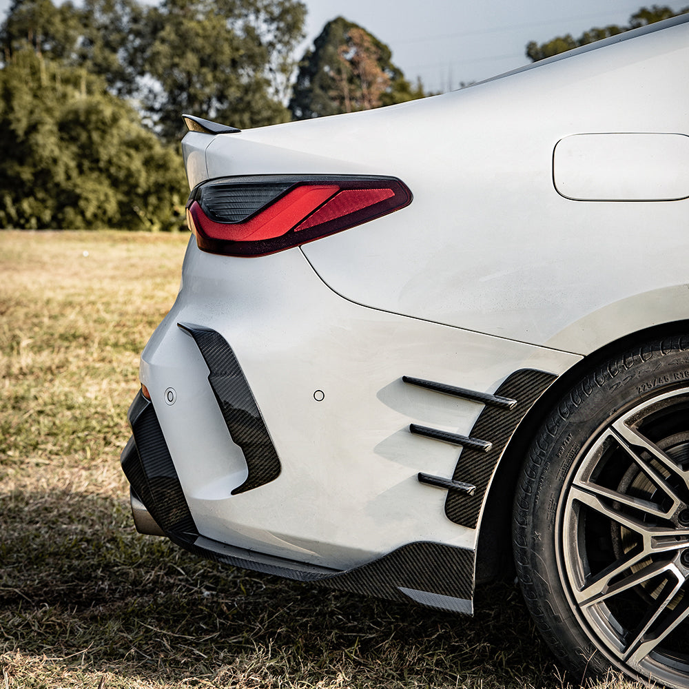 SooQoo BMW G22 G23 4 Series Rear Side Fender Trims In Gloss Carbon Fibre