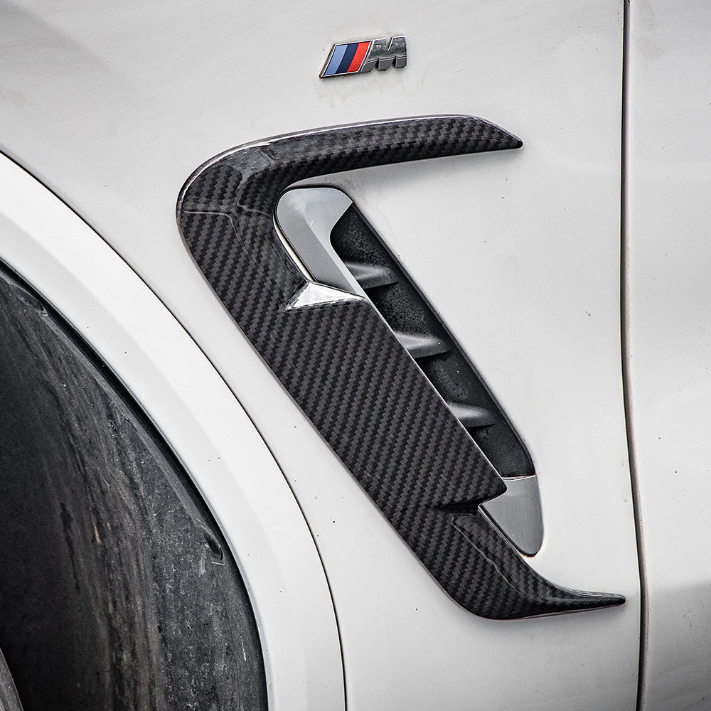 SooQoo BMW X3 G01 LCI Side Fender Trims In Gloss Carbon Fibre