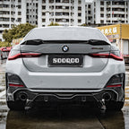 SooQoo BMW 4 Series G26 Rear Diffuser Single Tip In Gloss Carbon Fibre