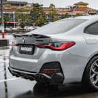 SooQoo BMW 4 Series G26 Rear Diffuser Single Tip In Gloss Carbon Fibre