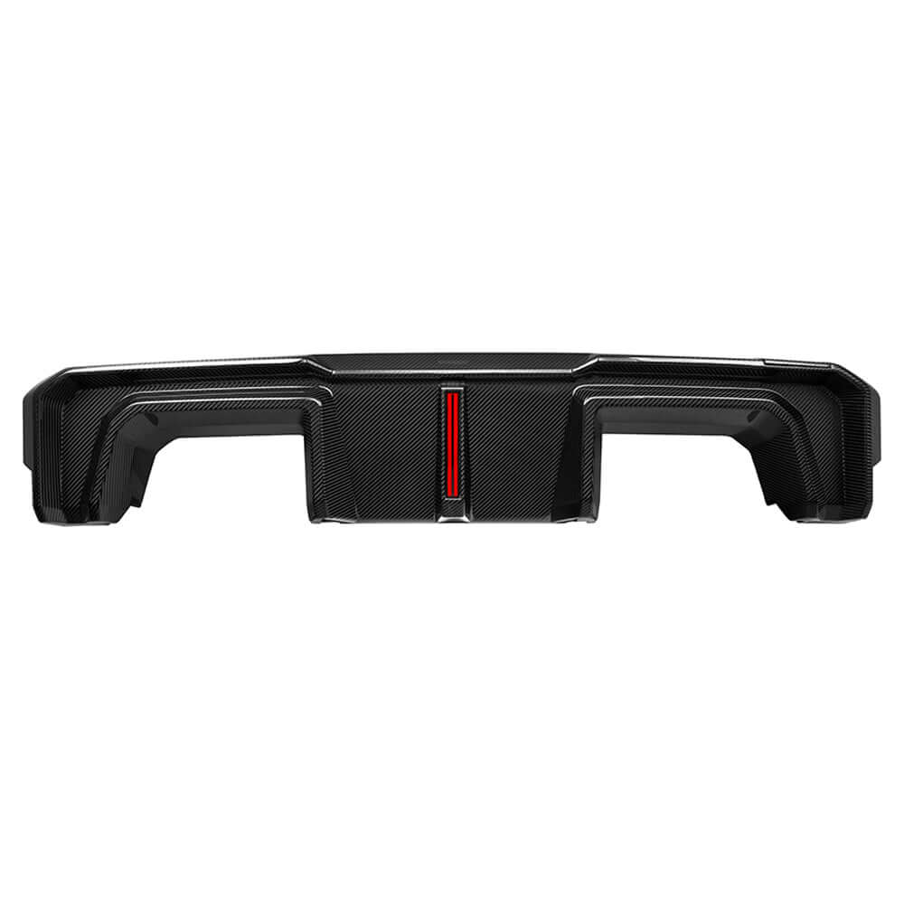 SooQoo V2 BMW M3 G80 Rear Diffuser W/Brake Light In Gloss Carbon Fibre