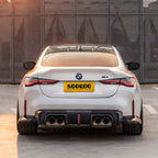 SooQoo V2 BMW M4 G82 Rear Diffuser W/Brake Light In Gloss Carbon Fibre