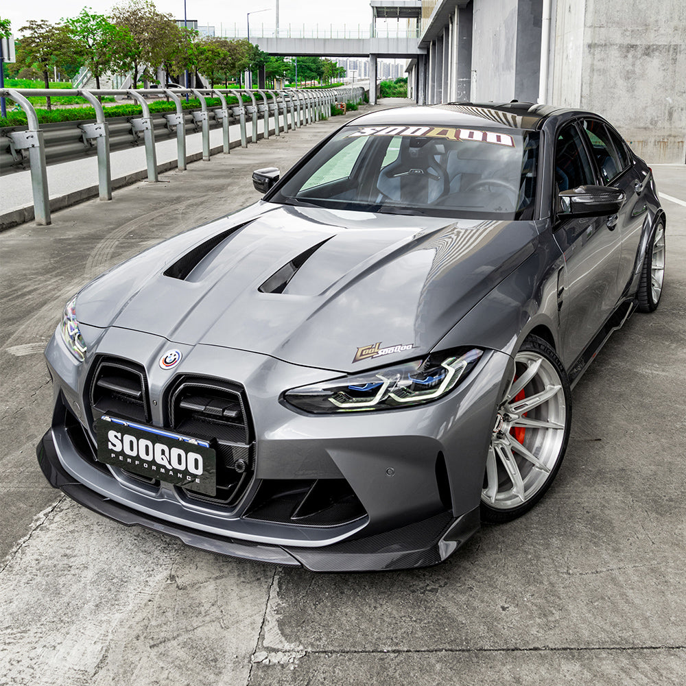 SooQoo V2 BMW G8x M3 M4 Front Lip In Gloss Carbon Fibre