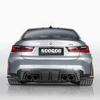SooQoo V2 BMW M3 G80 G81 Rear Diffuser In Gloss Carbon Fibre