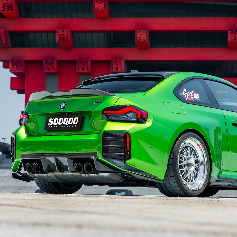 SooQoo V2 BMW M2 G87 Rear Diffuser In Gloss Carbon Fibre