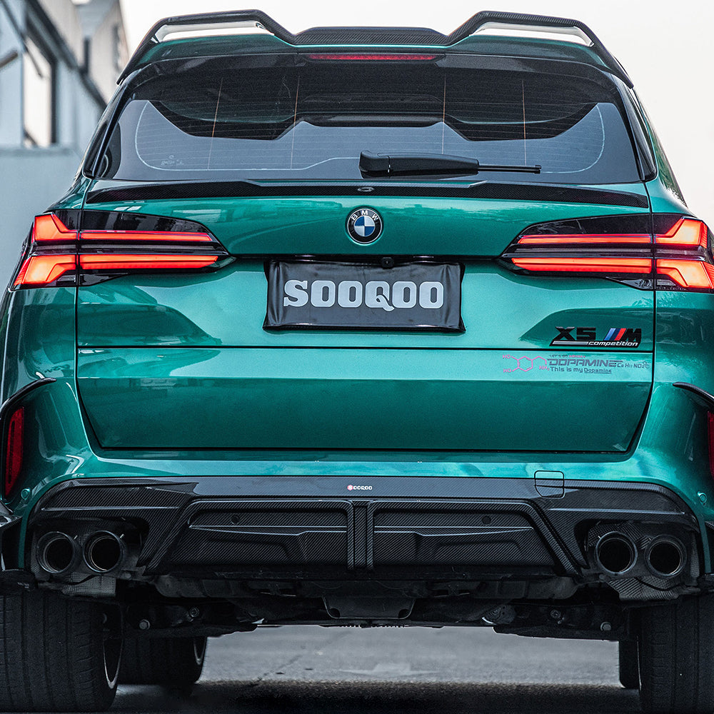 SooQoo BMW X5M F95 Rear Diffuser In Gloss Carbon Fibre