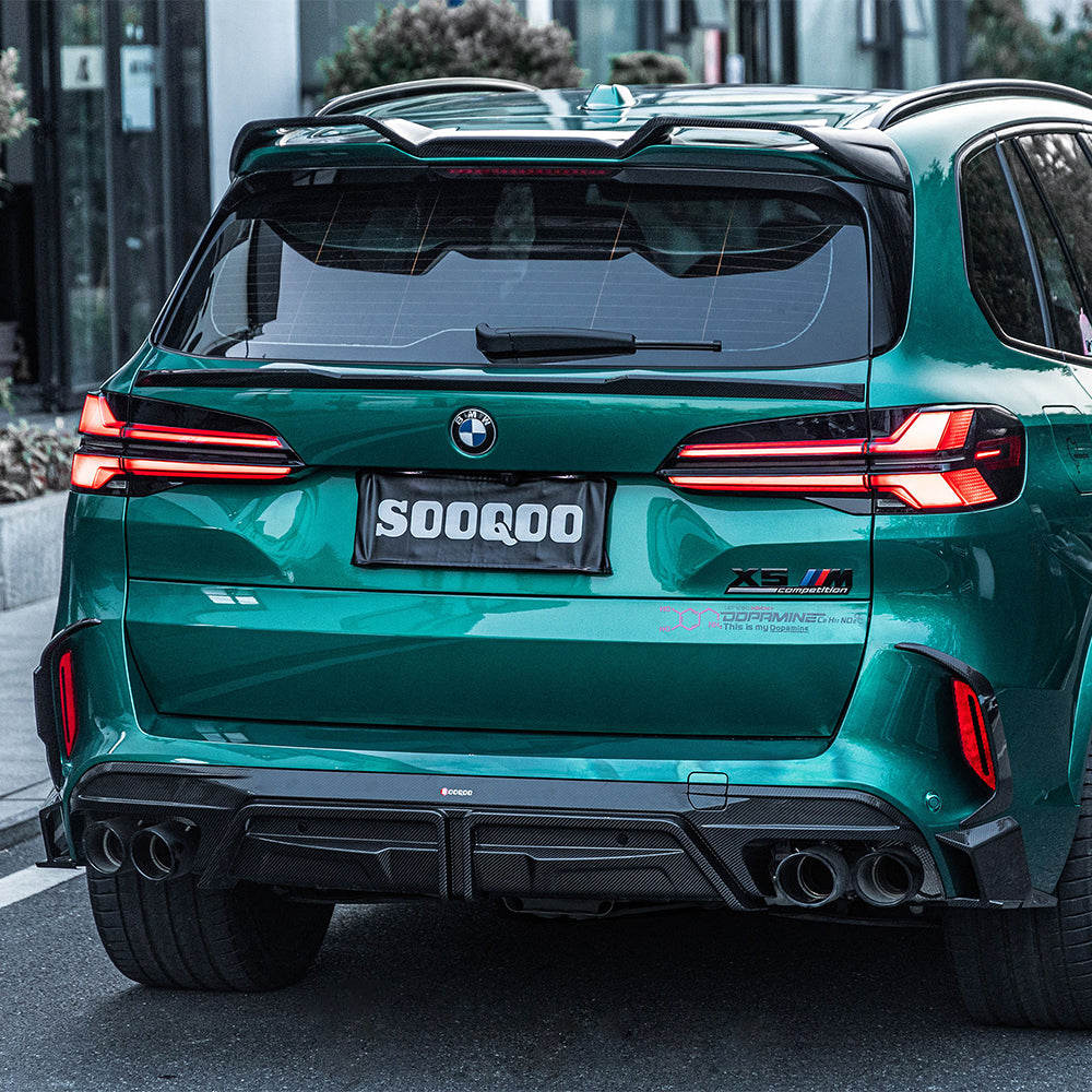 SooQoo BMW X5M F95 Rear Diffuser In Gloss Carbon Fibre