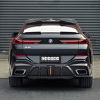 SooQoo BMW X6 G06 Rear Diffuser W/Brake Light In Gloss Carbon Fibre