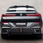 SooQoo BMW X6 G06 Rear Diffuser W/Brake Light In Gloss Carbon Fibre