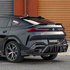 SooQoo BMW X6 G06 Rear Diffuser W/Brake Light In Gloss Carbon Fibre